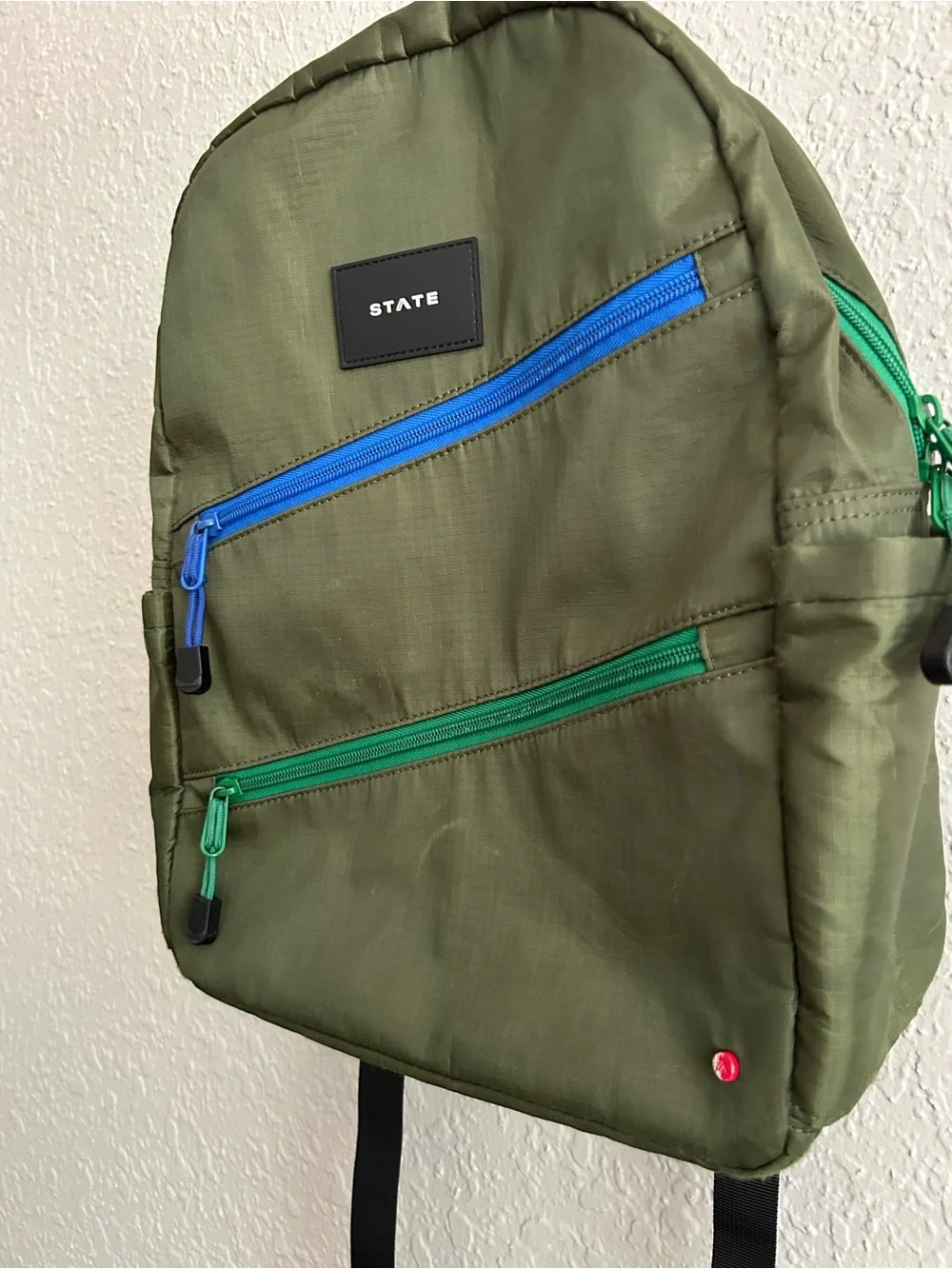STATE Ripstop Kane Kids Travel Olive Diagonal Zipper Backpack